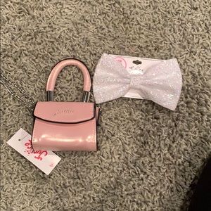 Girls Mini Crossbody Purse + Hair Bow NEW